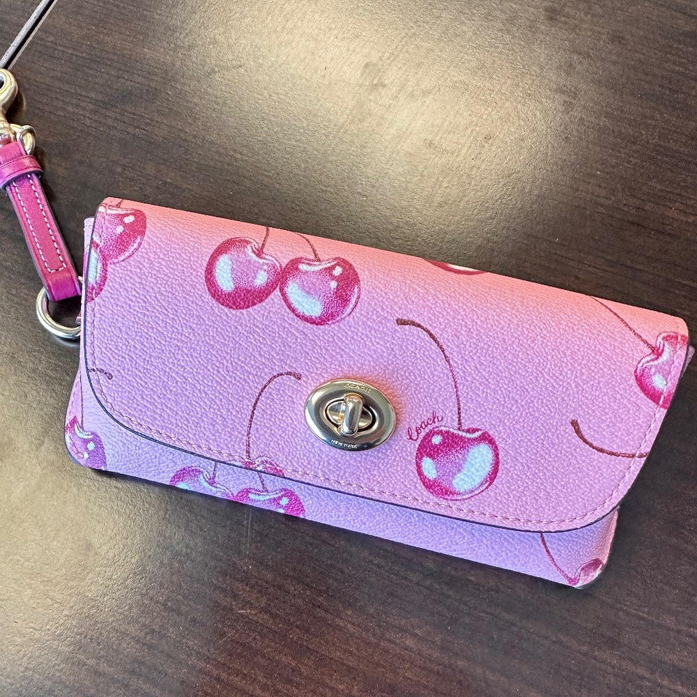 NWOT Coach Sunglass Case With Cherry Print CR912